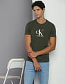 Calvin Klein Flock Monogram Slim Fit T-Shirt