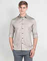 Flying Machine Geometric Print Twill Shirt