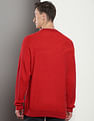 Calvin Klein Crew Neck Patterned Knit Sweater