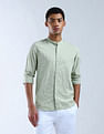 Flying Machine Slim Fit Textured Color Of Home Shirt