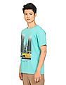 Aeropostale Men Turquoise Crew Neck Graphic Print T-Shirt