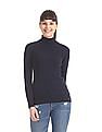 U.S. Polo Assn. Women Turtleneck Rib Knit Top