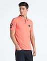 Flying Machine Appliqued Pique Polo Shirt