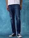 Flying Machine Men Slash Slim Tapered Fit Jeans