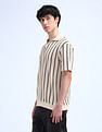 Flying Machine Vertical Striped Relaxed Polo Shirt