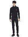U.S. Polo Assn. Men Black Brand Logo Long Sleeve Polo Shirt