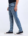Flying Machine Slash Slim Tapered Fit Acid Washed Jeans