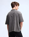 Flying Machine Oversized Fit Solid Twill Shirt