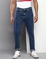 Tommy Hilfiger Men Dark Blue Rinsed Austin Slim Tapered Fit Jeans