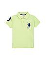 U.S. Polo Assn. Kids Boys Solid Piqued Cotton Polo Shirt