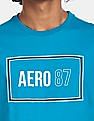Aeropostale Men Blue Crew Neck Cotton T-Shirt
