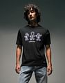 Flying Machine Graphic Printed  Pure Cotton Relaxed Fit T-shirt