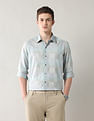 Arrow Newyork Geometric Printed Manhattan Slim Fit Dobby Shirt