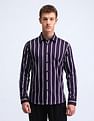 Flying Machine Vertical Striped Satin Shirt