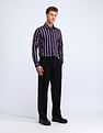 Flying Machine Vertical Striped Satin Shirt