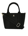 Tommy Hilfiger Solid Black Pu Handbags
