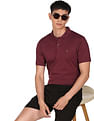 Calvin Klein Men Maroon Smooth Cotton Slim Fit Solid Polo Shirt