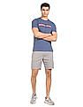 Aeropostale Men Blue Appliqued Logo Cotton T-Shirt