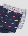 USPA Innerwear Boys Mid Rise Cotton Spandex OKT01 Trunks - Pack Of 2