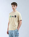 Flying Machine Aplliqued Pattern Color Of Home T-Shirt