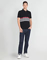 Arrow Sports Horizontal Stripe Cotton Polo Shirt