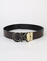Calvin Klein Printed Black Leather Reversible Belts