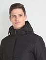 Arrow Sports Solid Hooded Puffer Jacket