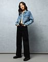 Flying Machine Women High Rise Wide Leg Fit Jeans