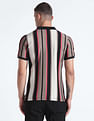 Flying Machine Vertical Stripe Cotton Polo Shirt