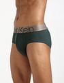 Calvin Klein Underwear Mens Solid Green Briefs