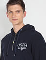 U.S. Polo Assn. Denim Co. Concealed Placket Solid Hooded Sweatshirt