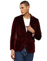 Tommy Hilfiger Men Burgundy Velvetine Solid Formal Blazer
