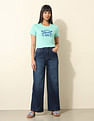 U.S. Polo Assn. Women High Rise Wide Leg Jeans