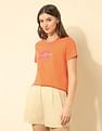 U.S. Polo Assn. Women Regular Fit Brand Printed T-Shirt