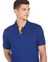 Arrow Sports Ribbed Collar Solid Cotton Polo Shirt