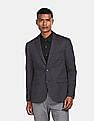 U.S. Polo Assn. Men Navy Slim Fit Patterned Casual Blazer