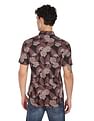 Flying Machine Short Sleeve Floral Print Cotton Casual Shirt