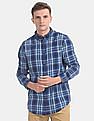 Aeropostale Blue Button Down Collar Check Shirt