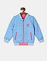 U.S. Polo Assn. Kids Girls Pink And Blue Reversible Bomber Jacket