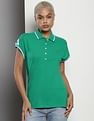 Tommy Hilfiger Striped Cap Sleeve Polo Shirt