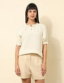 U.S. Polo Assn. Women Solid Lace Deatil Top