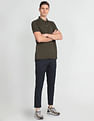 Arrow Sports Pinstriped Mid Rise Trousers