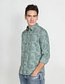Flying Machine Floral Print Cotton Shirt