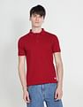 Flying Machine Solid Cotton Pique Polo Shirt