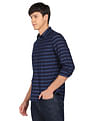 Flying Machine Horizontal Stripe Cotton Twill Shirt