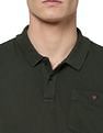 AD by Arvind Cotton Solid Polo Shirt