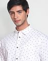 Flying Machine Geometric Print Oxford Shirt