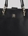 Tommy Hilfiger Solid Black Pu Handbag