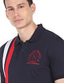 AD by Arvind Cotton Modern Fit Striped Polo Shirt