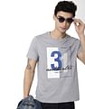 AD by Arvind Crew Neck Typographic Print Cotton T-Shirt